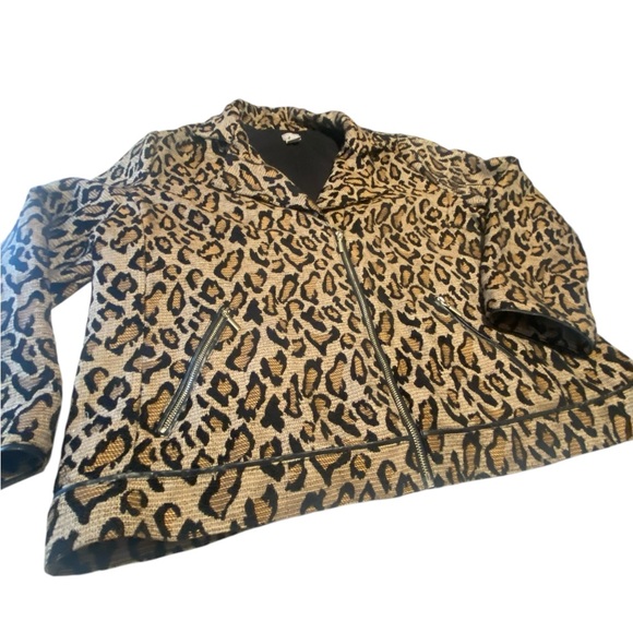 Women’s plus size 16/18 leopard print Workwear zip basic jacket Pocket chico’s - Picture 8 of 10
